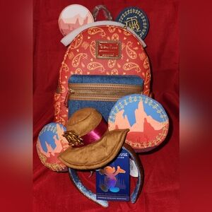 Loungefly Mickey Mouse: The Main Attraction Mini Backpack & Headband Set NWT